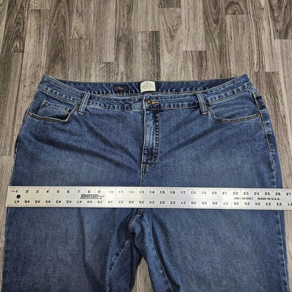 St Johns Bay Jeans Womens 24W Blue Denim Stretch High Rise Straight Leg Cropped - Picture 11 of 14